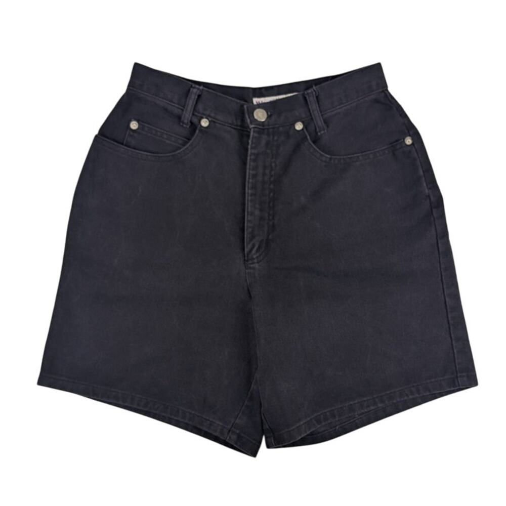 Vintage Black High Waist Denim Mom Shorts Westport Ltd Women’s Waist 26 x 6.5"
